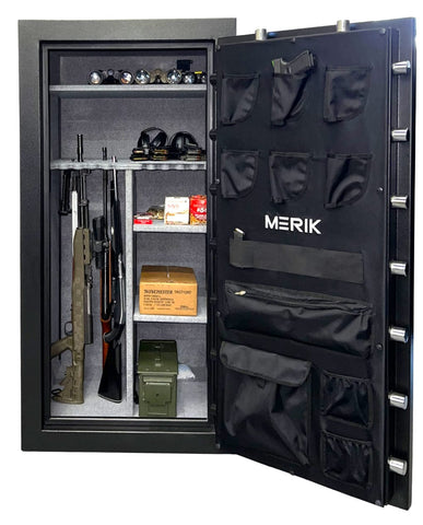 MERIK APOLLO Burglary and Fire Rated Gun Vault - 73’’h x 31”w x 27’’d - 42 Gun Capacity - Patented