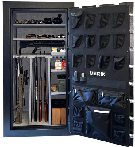 MERIK ODYSSEY Burglary and Fire Rated Gun Vault - 70’’h x 38”w x 28’’d - 42 Gun Capacity - Patented