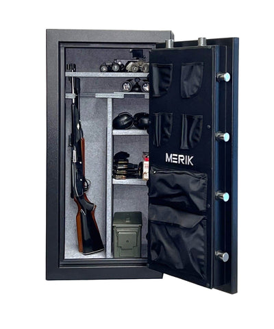 MERIK ODYSSEY Burglary and Fire Rated Gun Vault - 72’’h x 44”w x 28’’d - 52 Gun Capacity - Patented